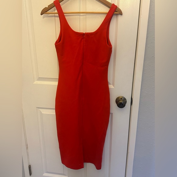 Babaton size 2 hot Orange pencil/midi dress - Picture 6 of 7